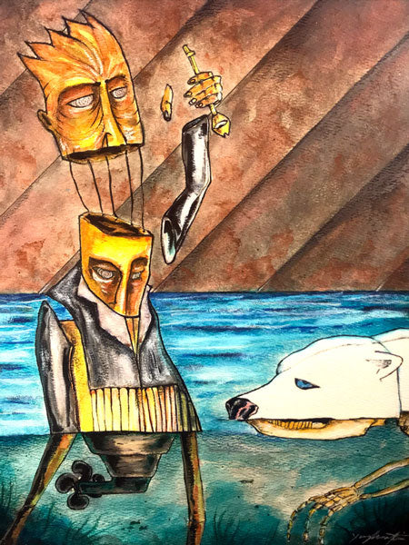 King of the World - Mixed Media Drawing on Paper