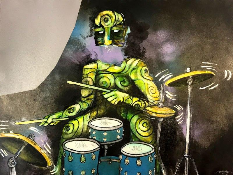The Drummer - Hank Yaghooti - Art and Illustration